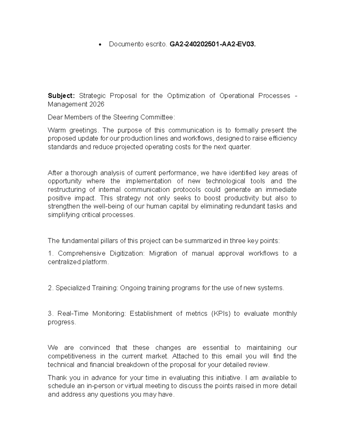GA2-240202501-AA2-EV03: Strategic Proposal for Operational Process ...