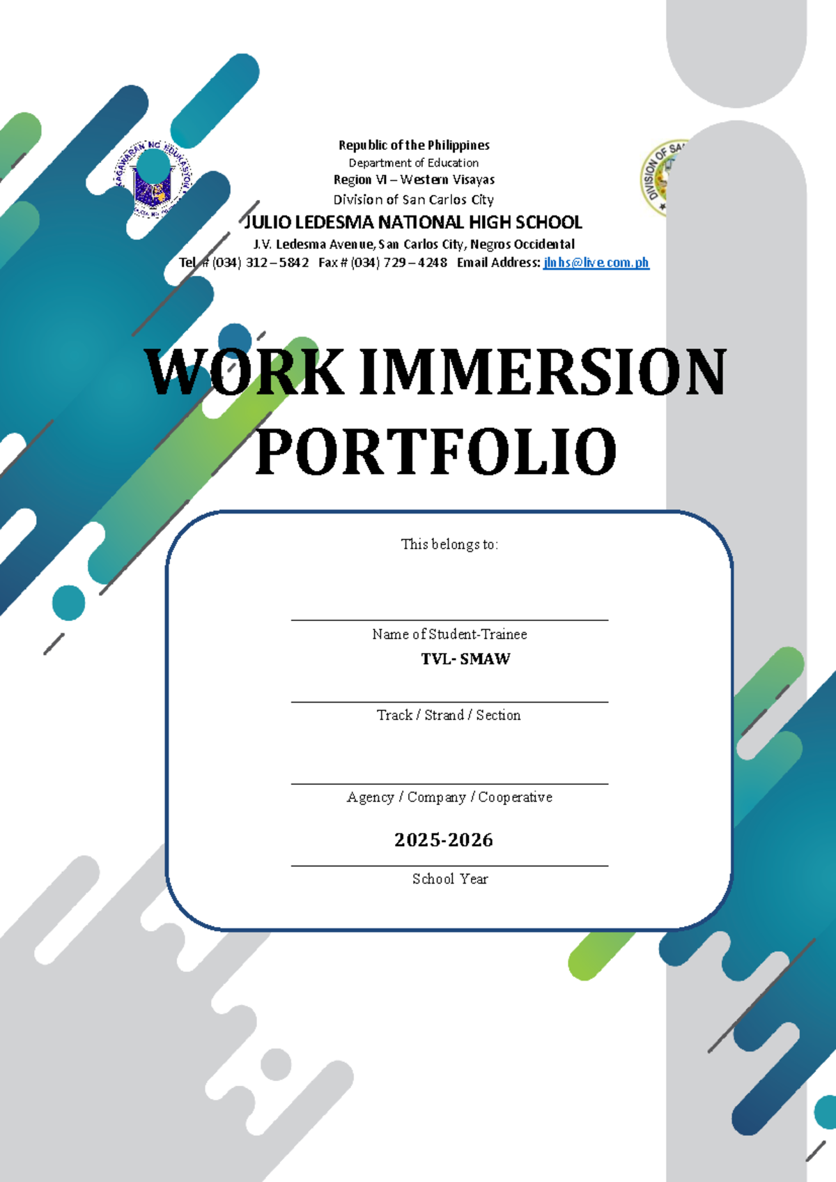 SHS Work Immersion Portfolio: A Comprehensive Guide for Students - Studocu