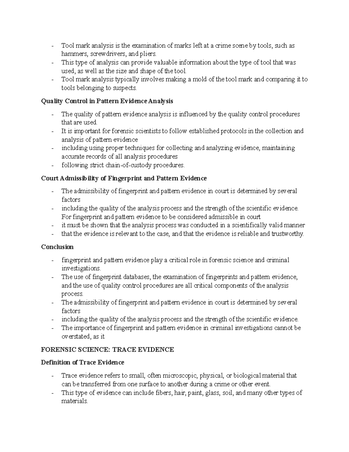 Forensic Notes 14 ECC - Techniques in Criminal Investigations - Studocu