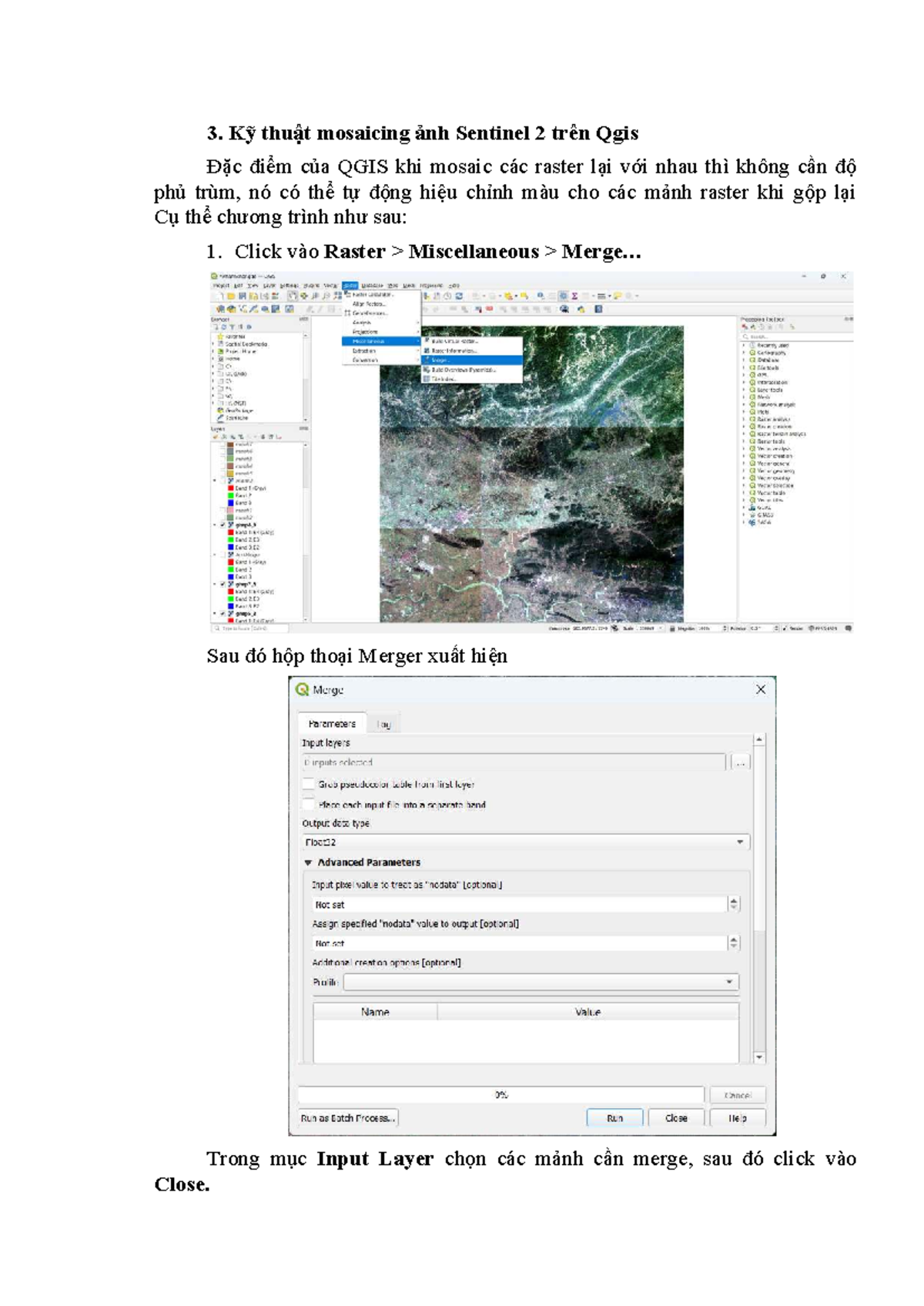Kĩ thuật color balancing mosaic trên qgis - 3. Kỹ thuật mosaicing ảnh ...