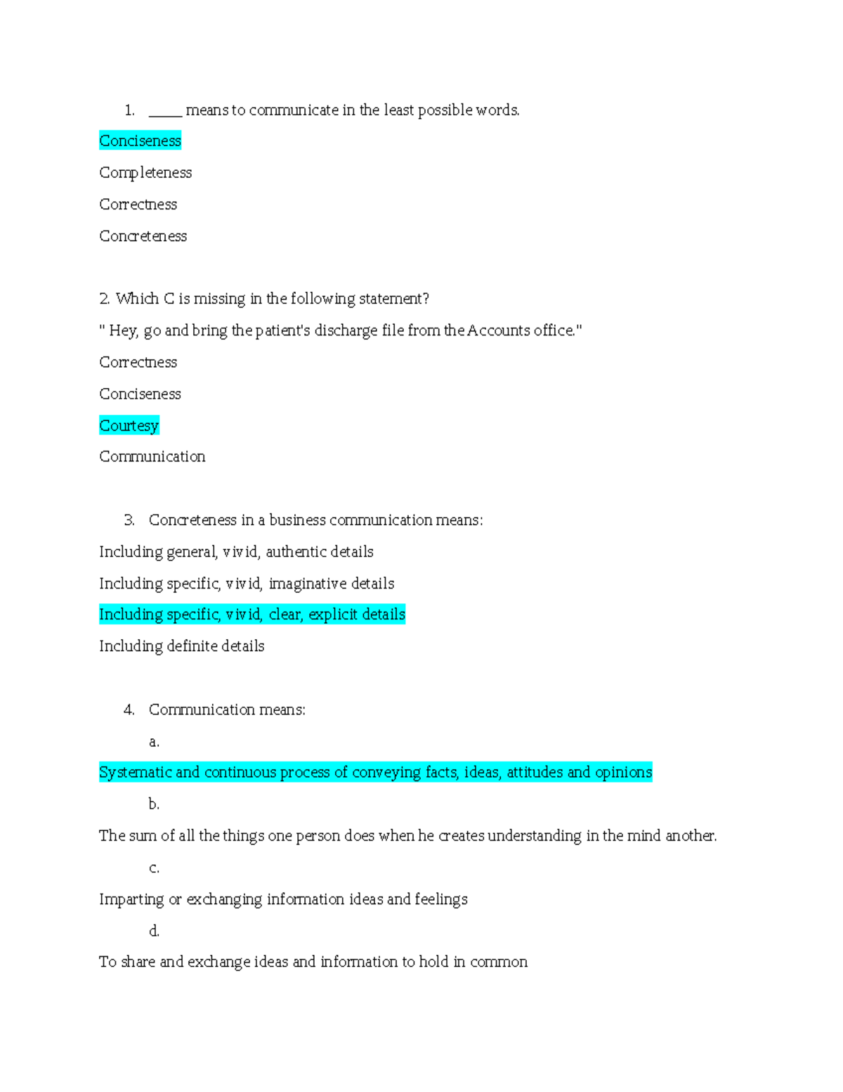 Comm Skills MCQs: Mastering Effective Communication Techniques - Studocu