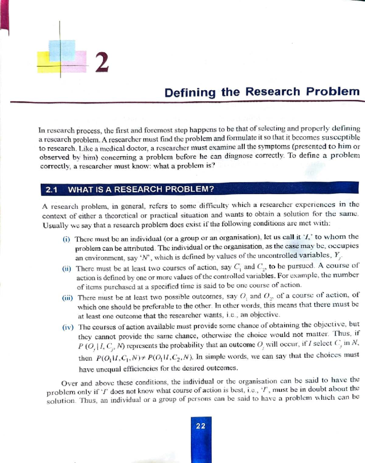 Defining the Research Problem: A Guide for DSE Research 2 Students ...