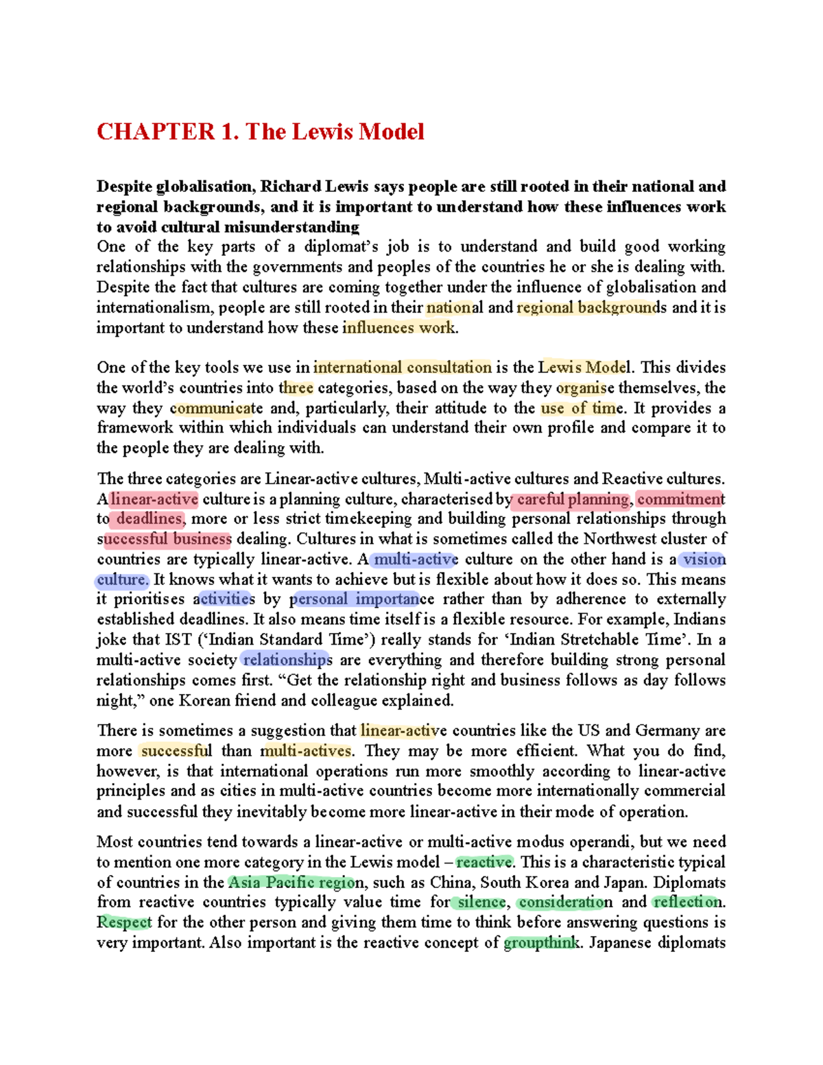 Chapter 1 THE Lewis Model - CHAPTER 1. The Lewis Model Despite ...