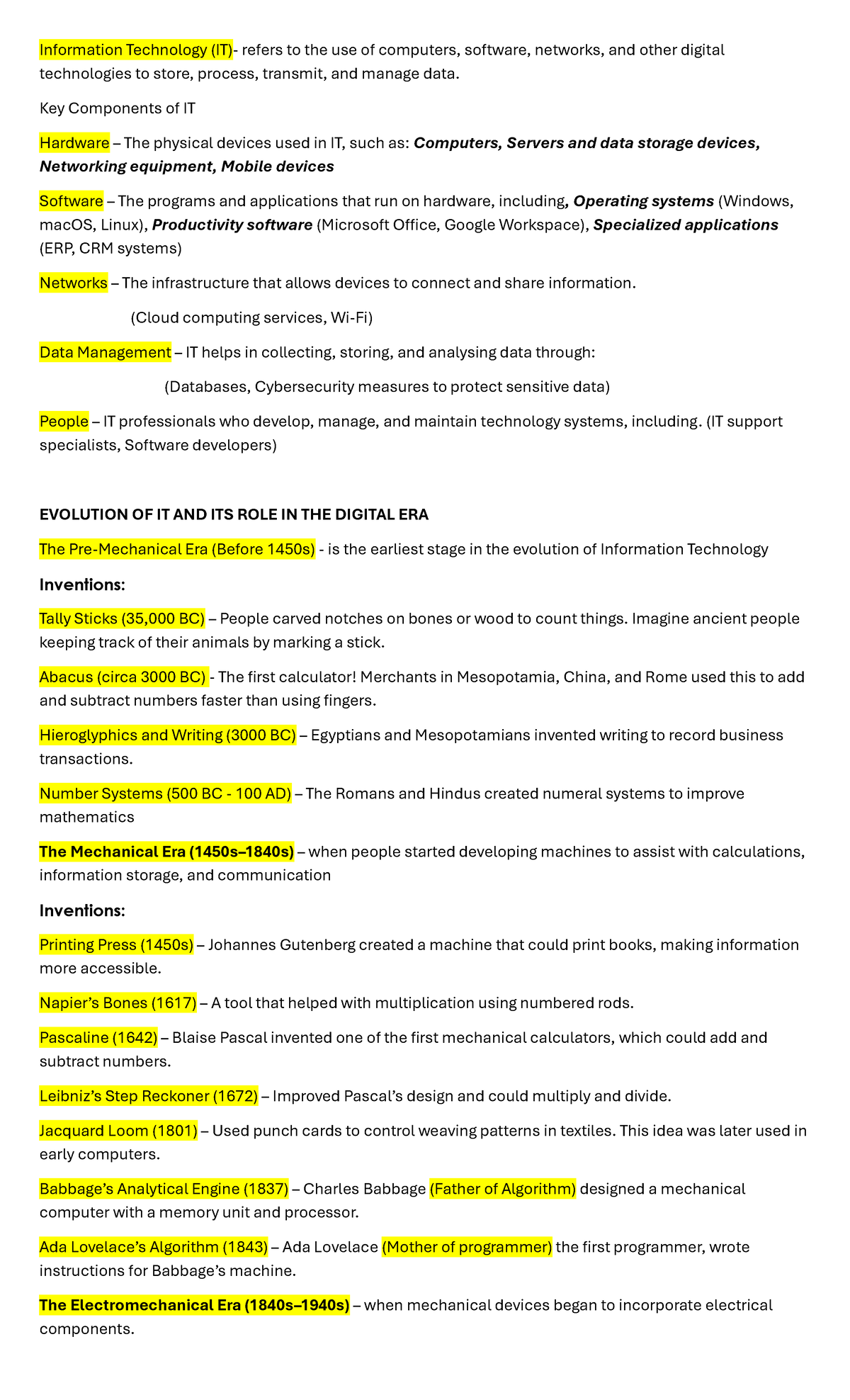 GEEL3 Lecture Notes: Understanding the Evolution of Information ...