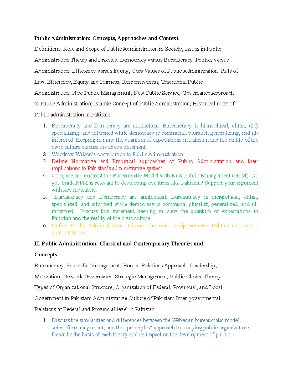 PUB 101 - Admin: Key Concepts & Issues in Public Administration - Studocu