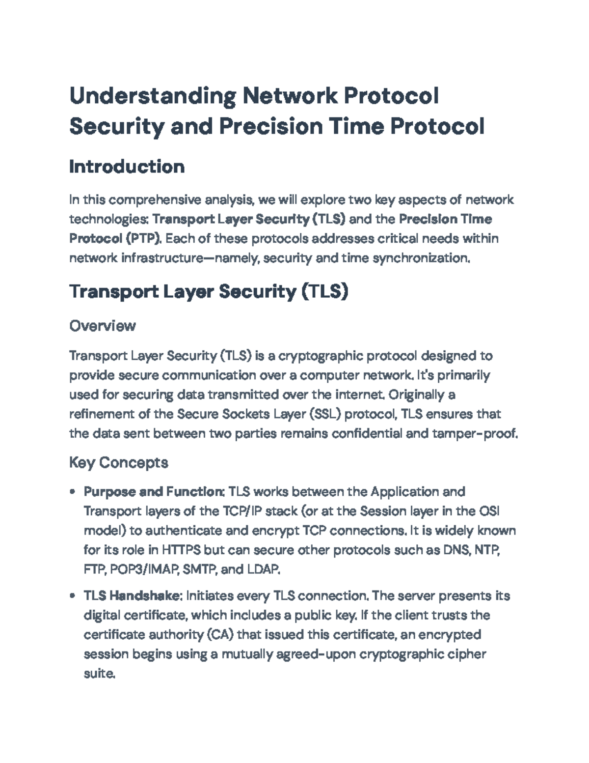 Analysis of TLS and PTP in Network Security (CSE 302) - Studocu