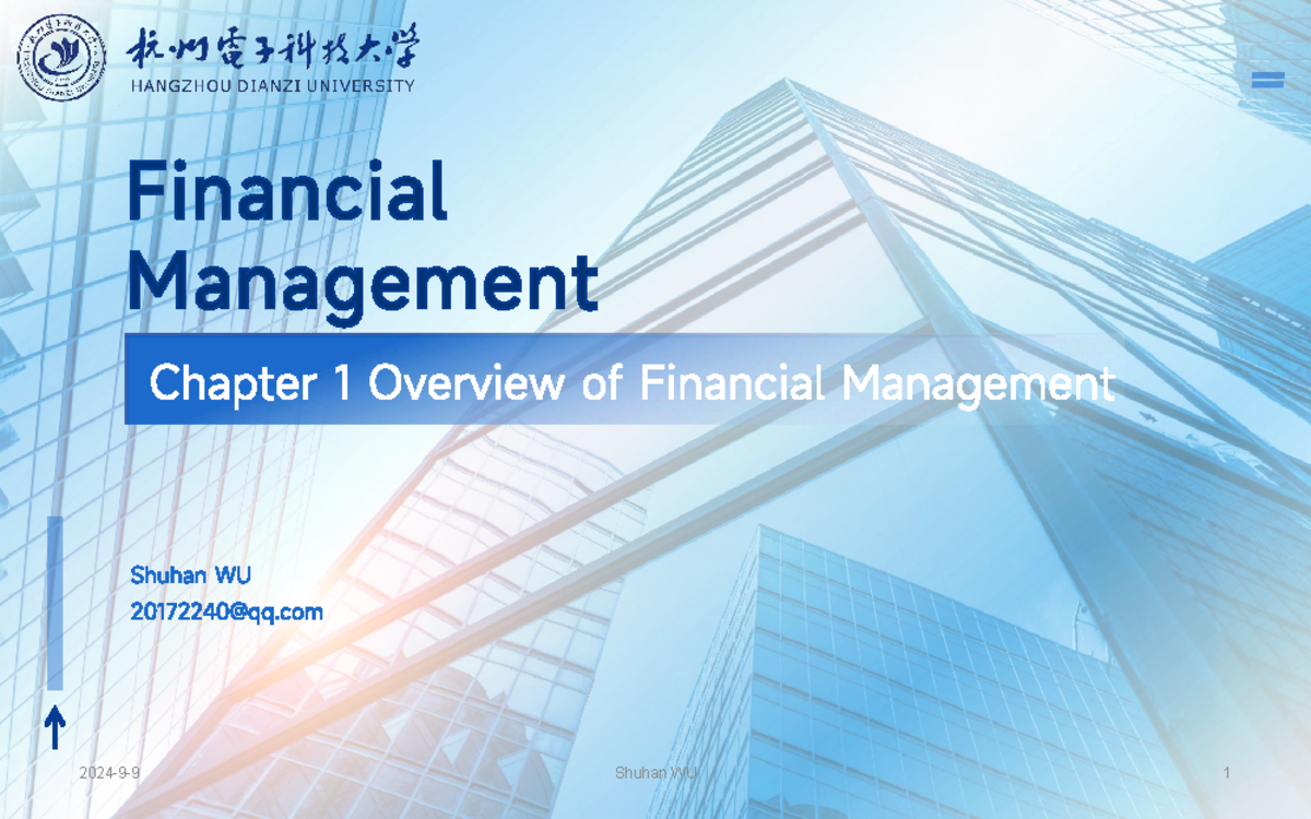 Chapter 1: Overview of Financial Management (FIN 101) Slides - Studocu