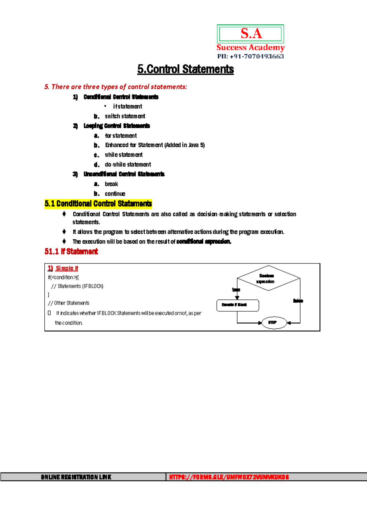 5 Java Basics Concepts - Control Statements - 5 .Control Statements 5 ...