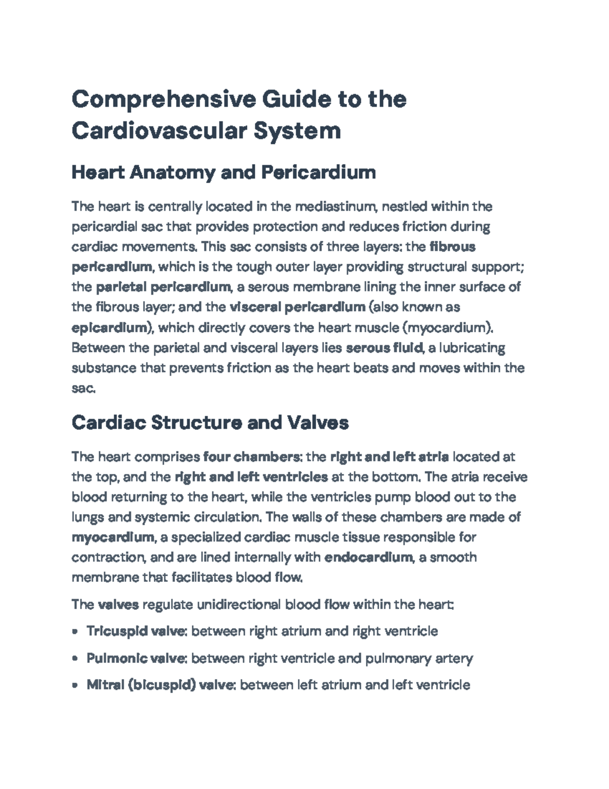 Comprehensive Guide to Cardiovascular System Anatomy & Health (CVD 101 ...
