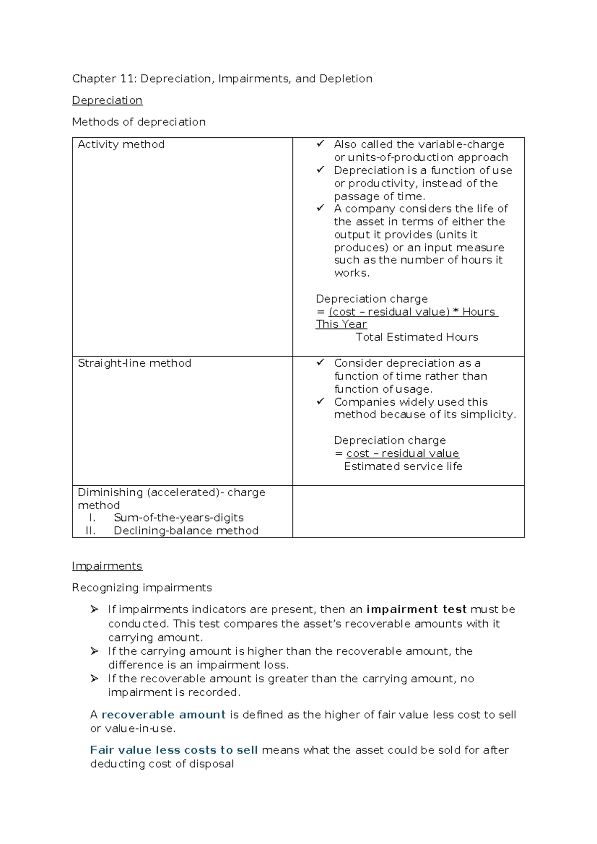 FAR Chapter 11 Notes: Depreciation, Impairments & Depletion Insights ...