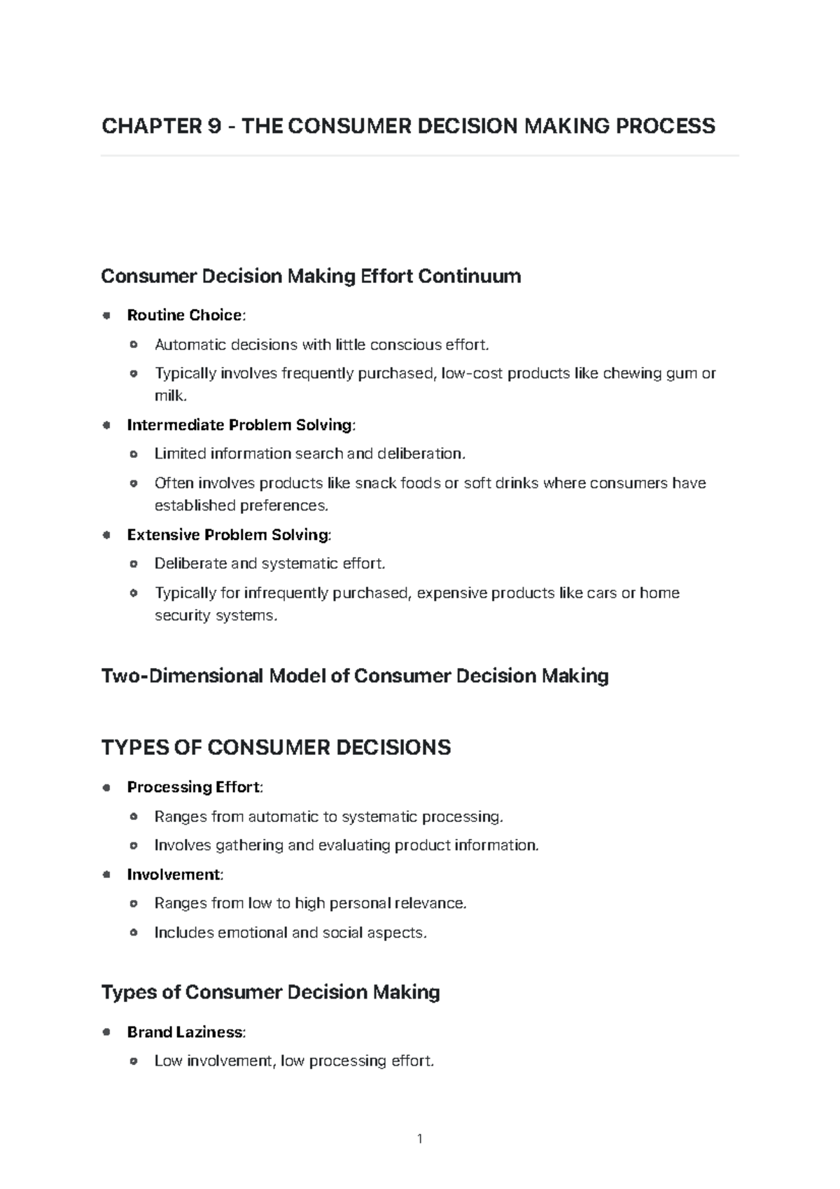 Consumer Decision-Making Processes in Marketing (MKT 301 - Chapter 9 ...