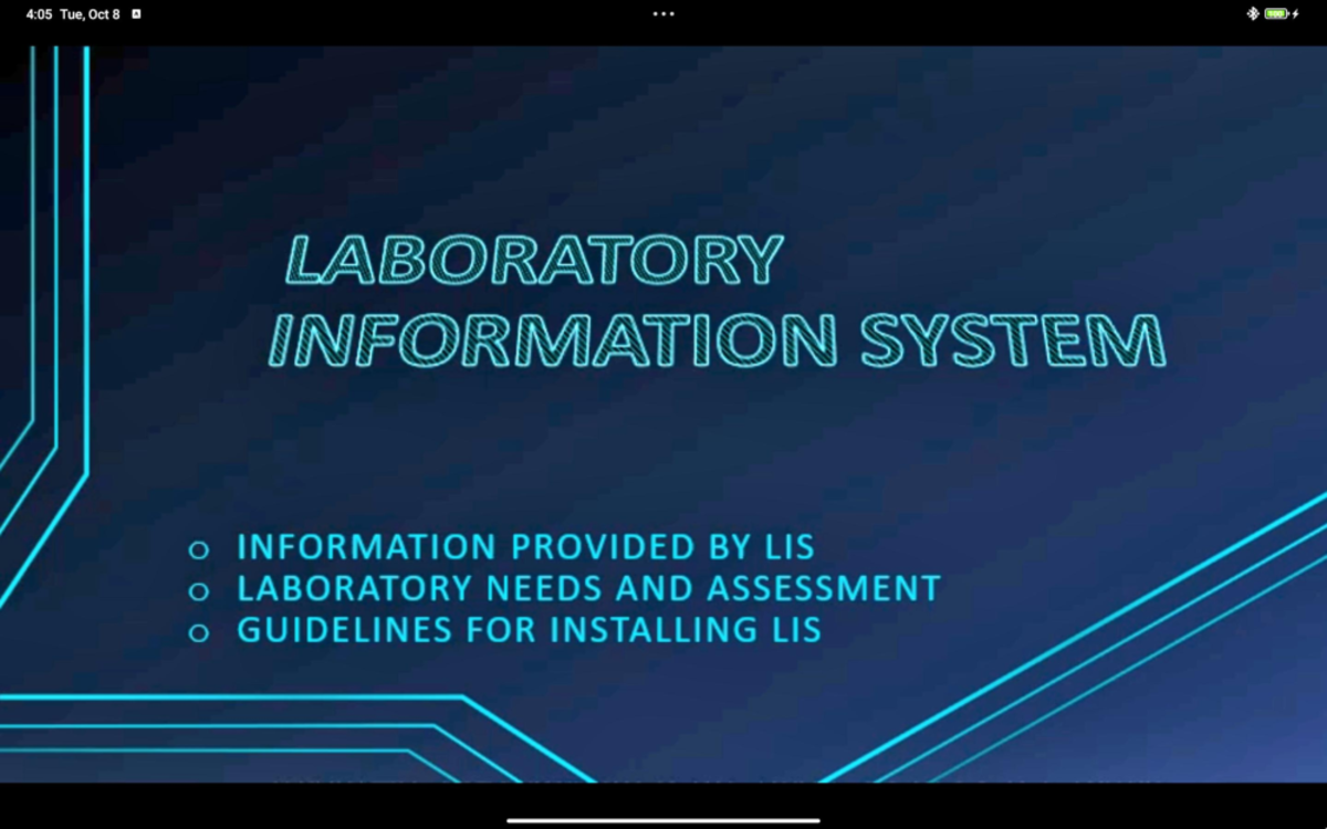 LIS Midterm - N/A - 4:05 Tue, Oct 8 A LABORATORY INFORMATION SYSTEM ...