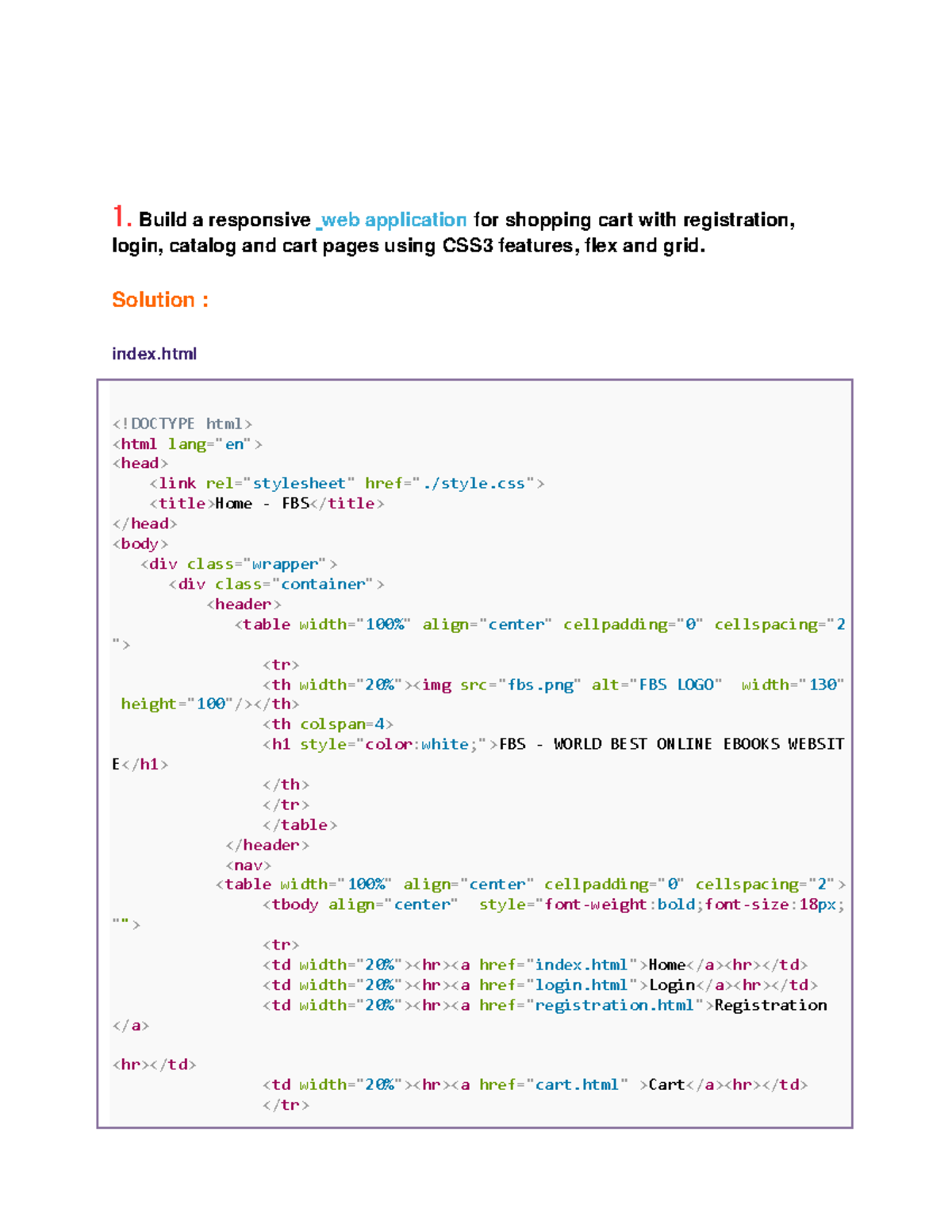 NODE1 - nodejs - 1 a responsive web application for shopping cart with ...