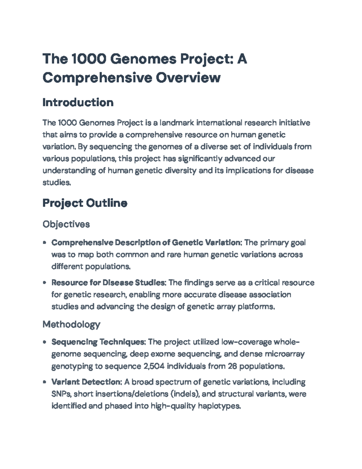 The 1000 Genomes Project: Comprehensive Insights on Genetic Variation ...