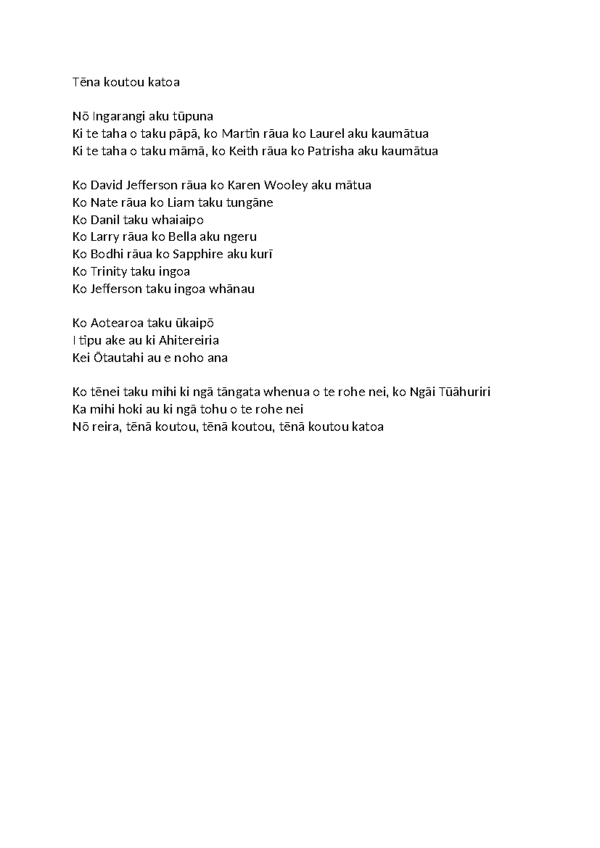 Mihimihi Template for Presentation: Personal Introduction - Studocu