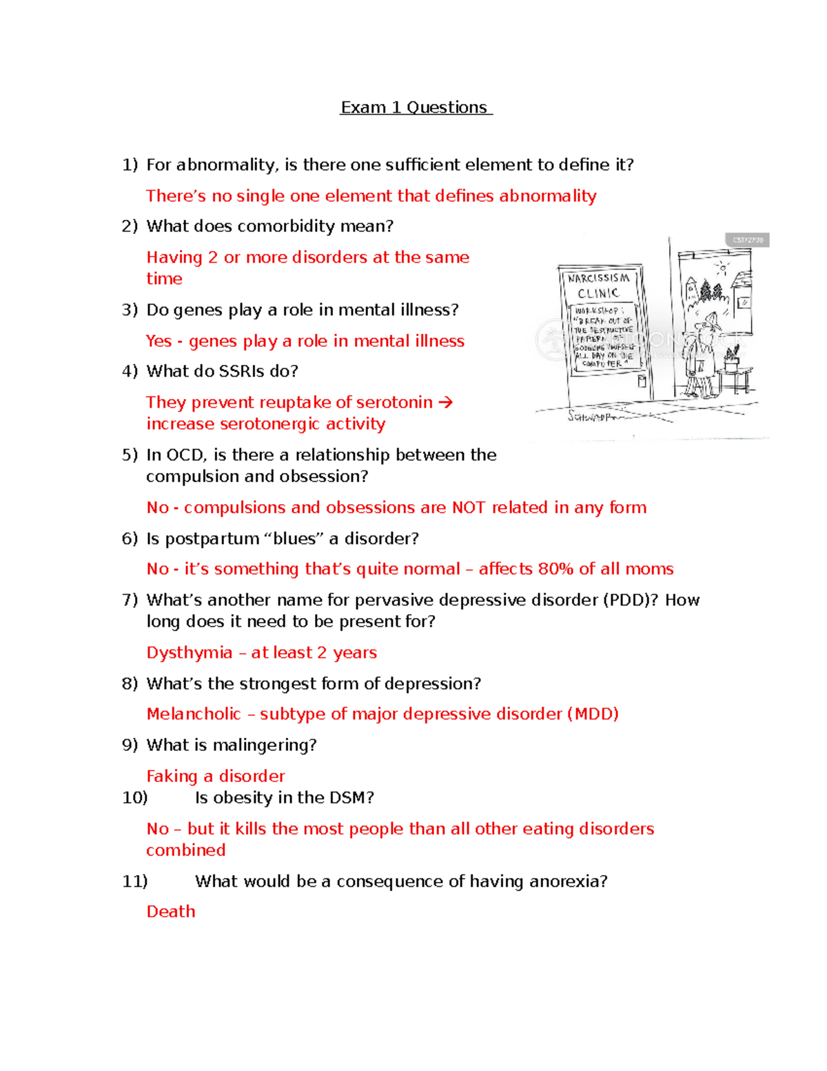 PSY101: Exam 1 Study Questions & Key Concepts on Abnormal Psychology ...