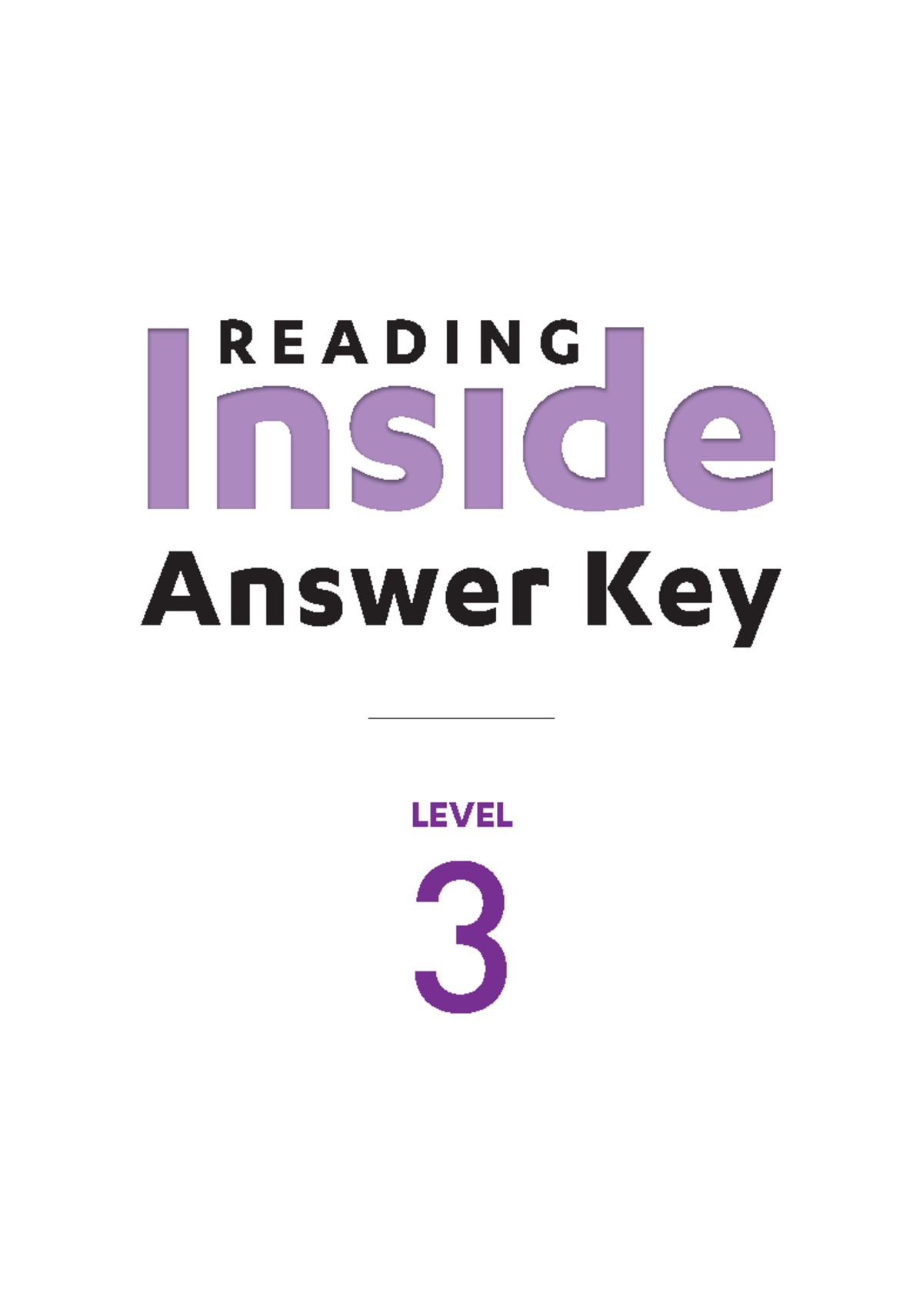 (낱)Reading Inside-L3 Answer Key - LEVEL 3 R E A D I N G Answer Key Unit ...