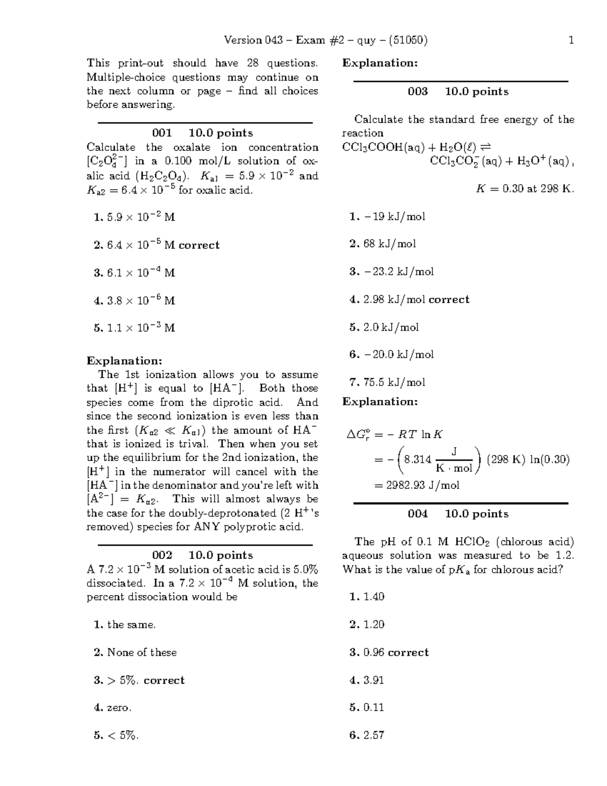 Exam 2 solution Quy Fall2011 pdf - This print-out should have 28 ...