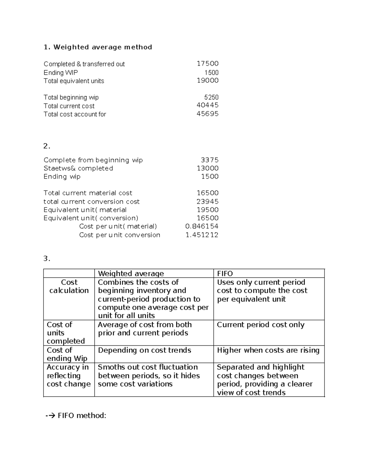 Weighted Average Method & FIFO Cost Calculation - dkkn - Studocu