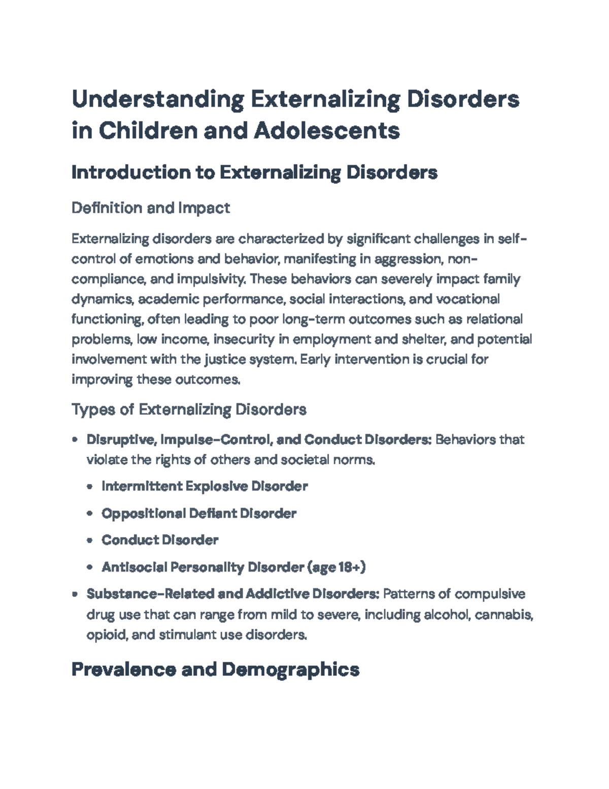 Understanding and Treating Externalizing Disorders in Children ...