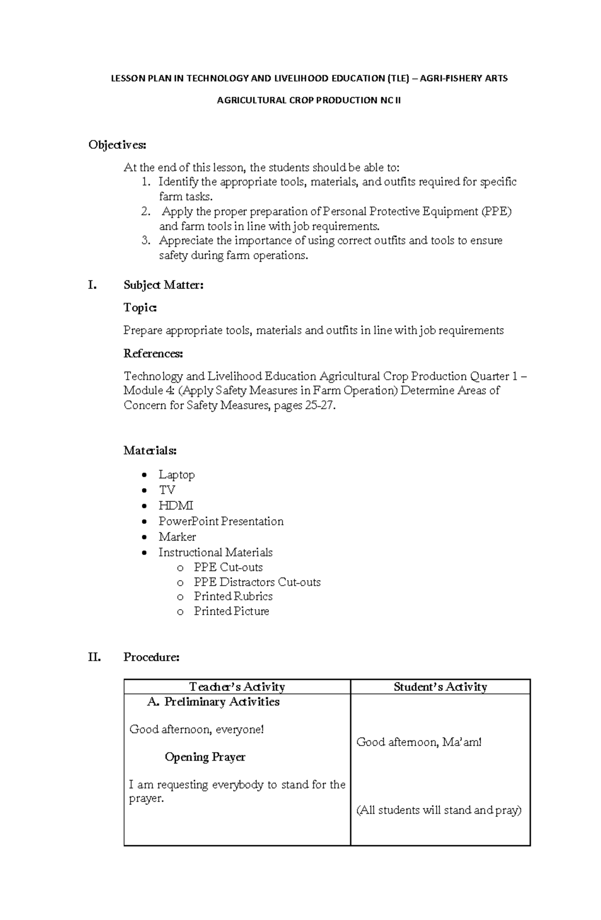 DLP TEC 266 - Detailed Lesson Plan on TLE Agricultural Crop Production ...