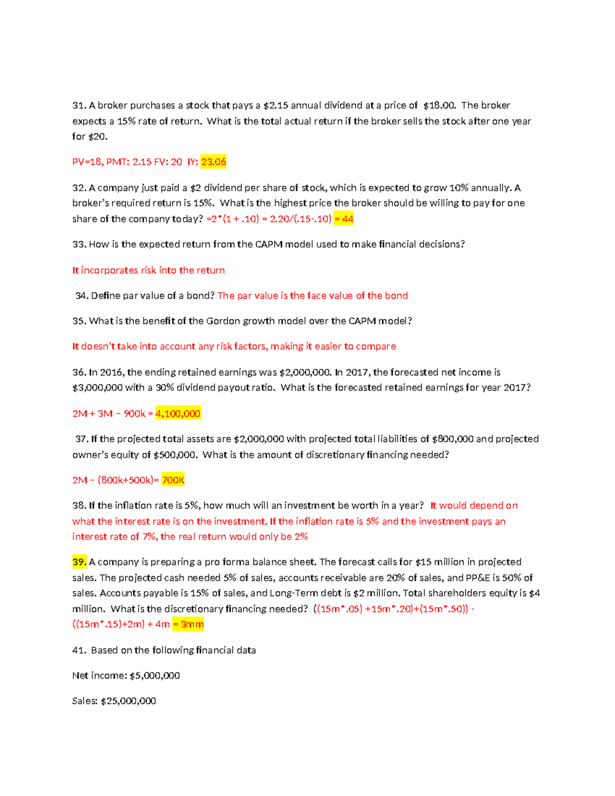 Financial Management Study - Session 3 Notes - Studocu