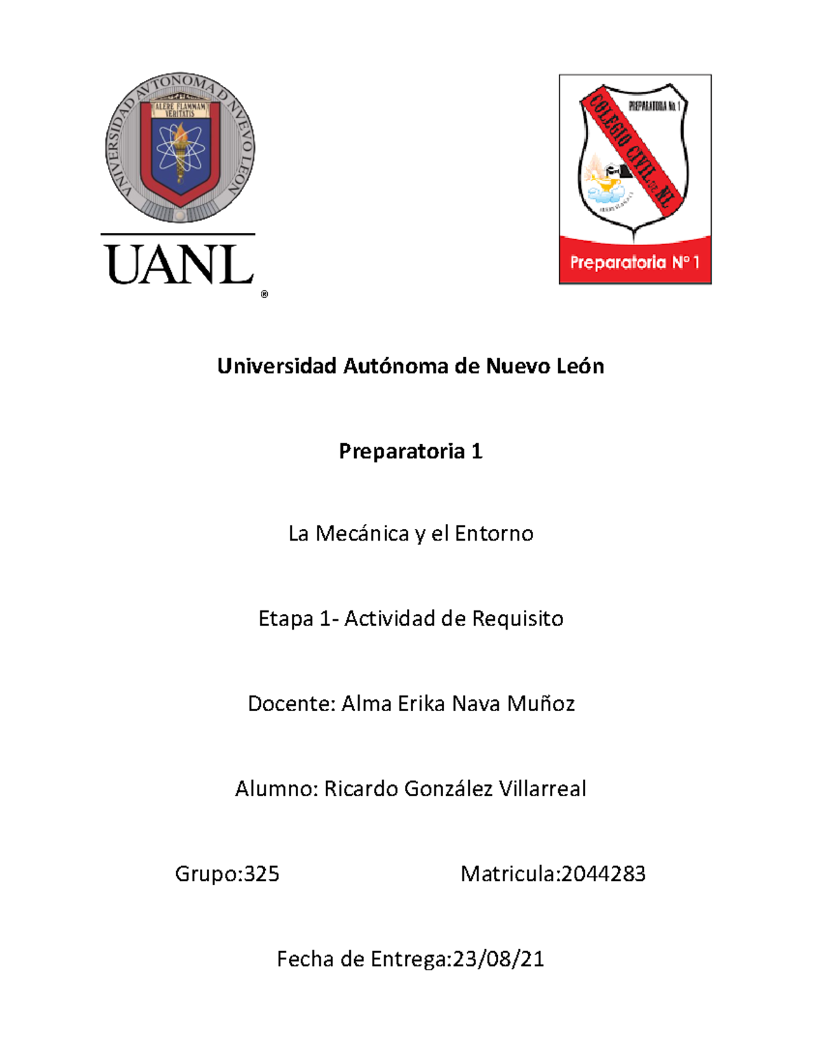 RGV AR Etapa 1 La Materia Y Sus Transformaciones - UANL - Studocu