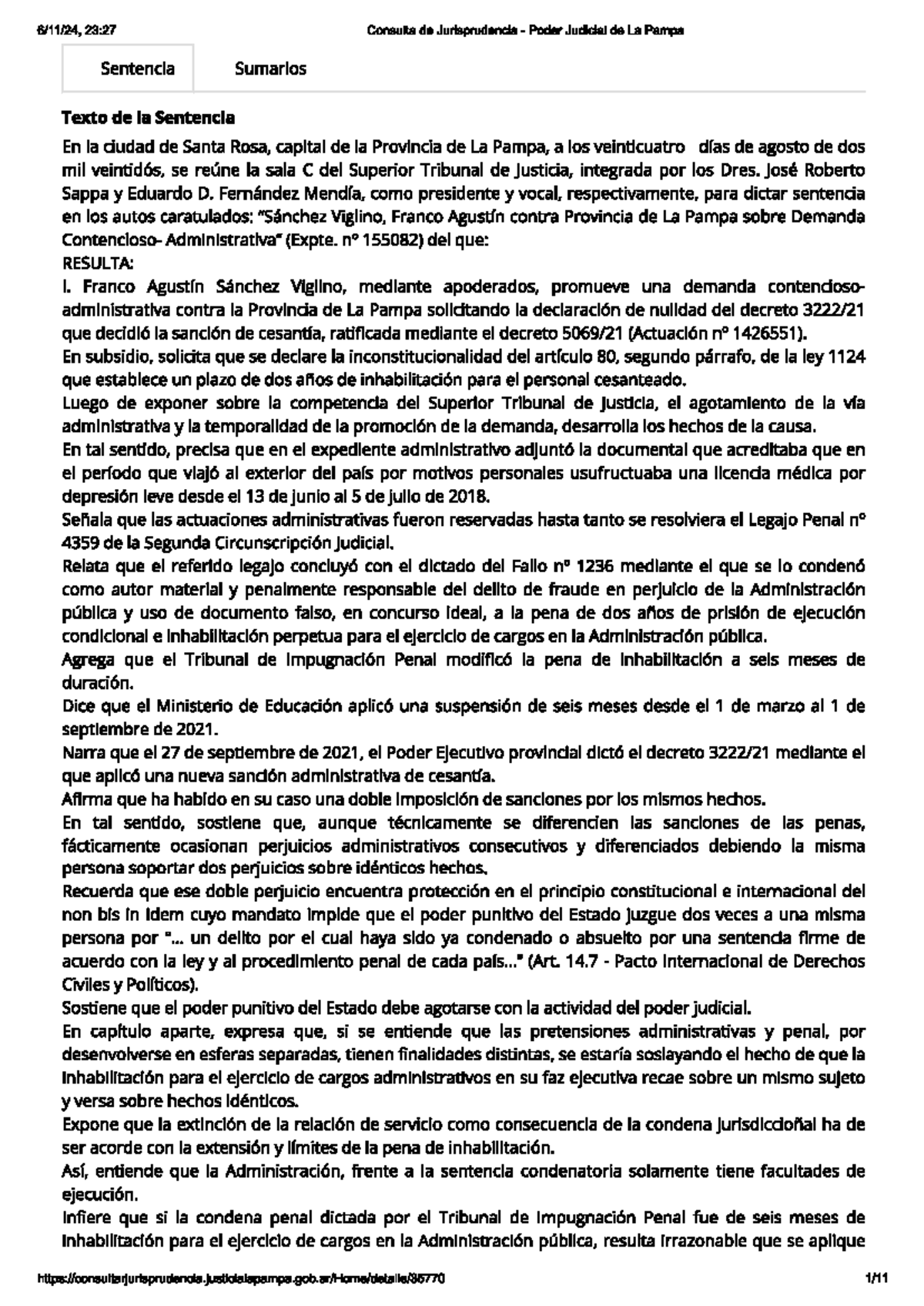 Fallo 10 - 23:27 Consulta de Jurisprudencia Poder Judicial de La Pampa ...