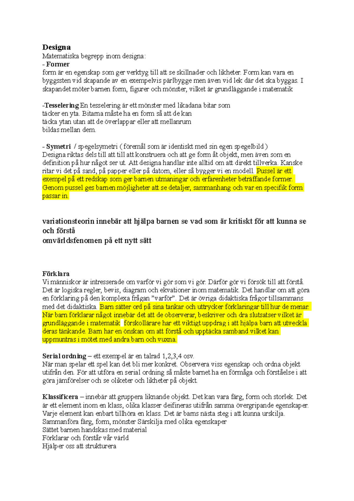 Anteckningar hemtenta - Designa Matematiska begrepp inom designa ...