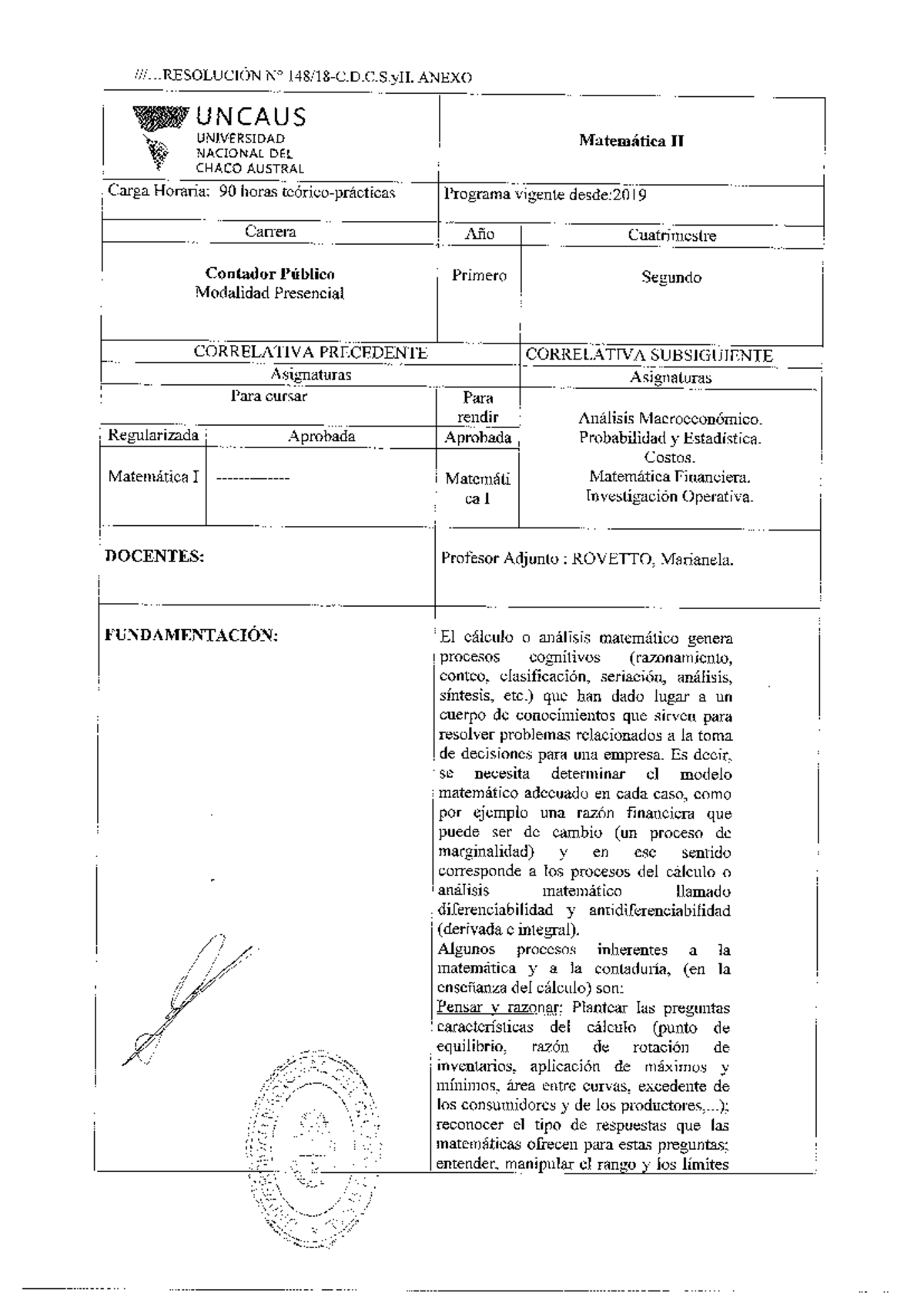 06 Matemtica II Plan Nuevo - Studocu