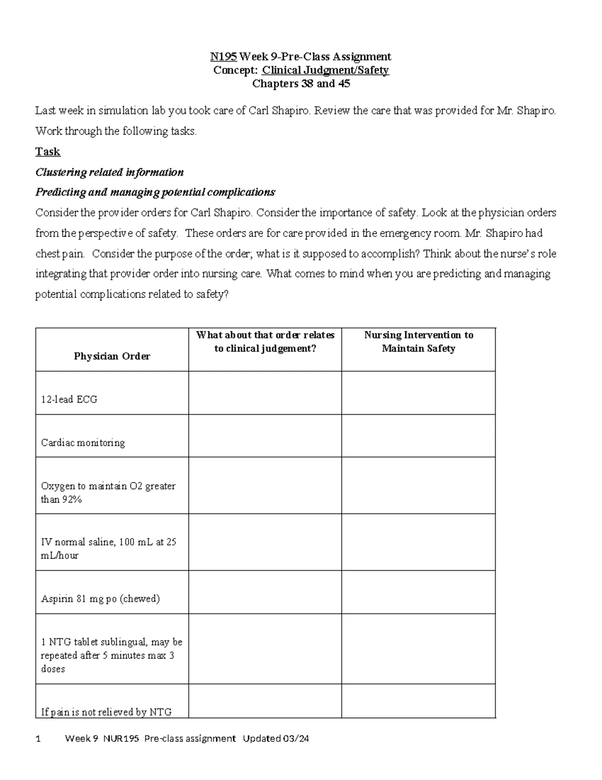 NUR 185 Week 5 Pre-Class Assignment on Tissue Integrity and Burns - Studocu