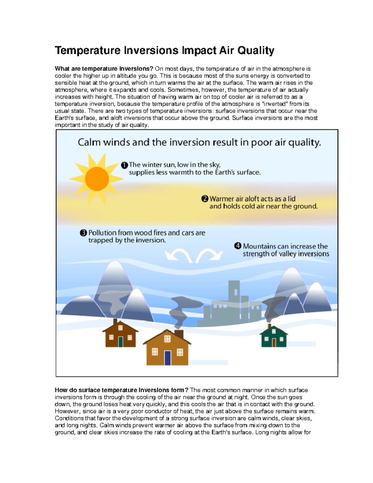 Temperature Inversions and Their Effects on Air Quality - Studocu