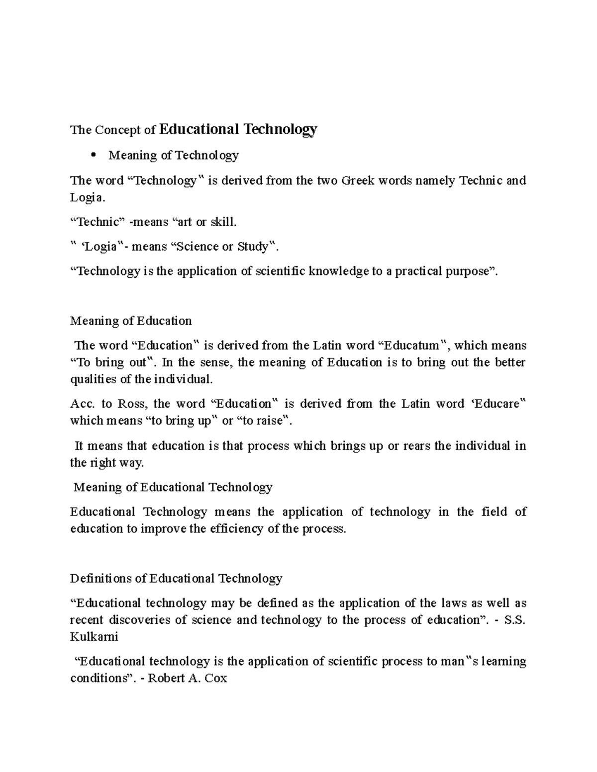 Technology Word Derived From