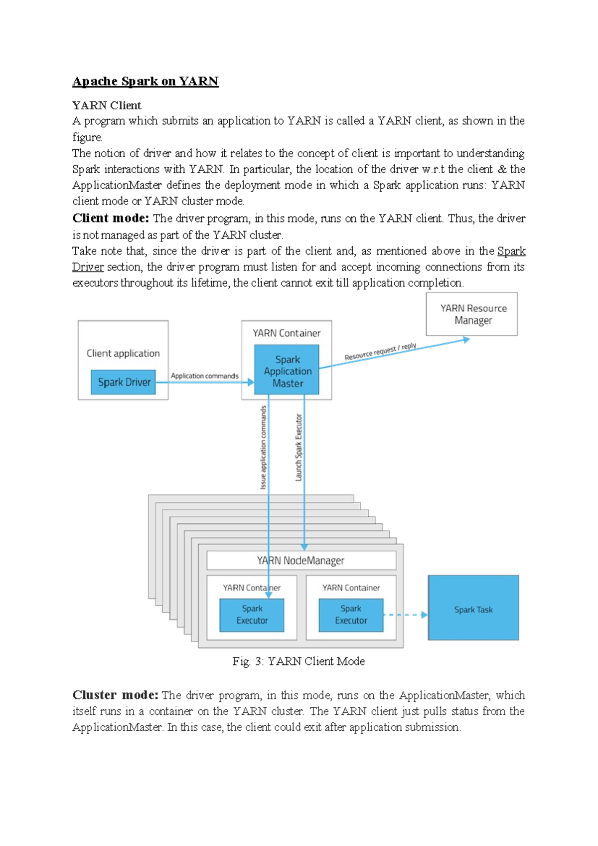 Apache Spark on YARN - Lecture notes - Apache Spark on YARN YARN Client ...