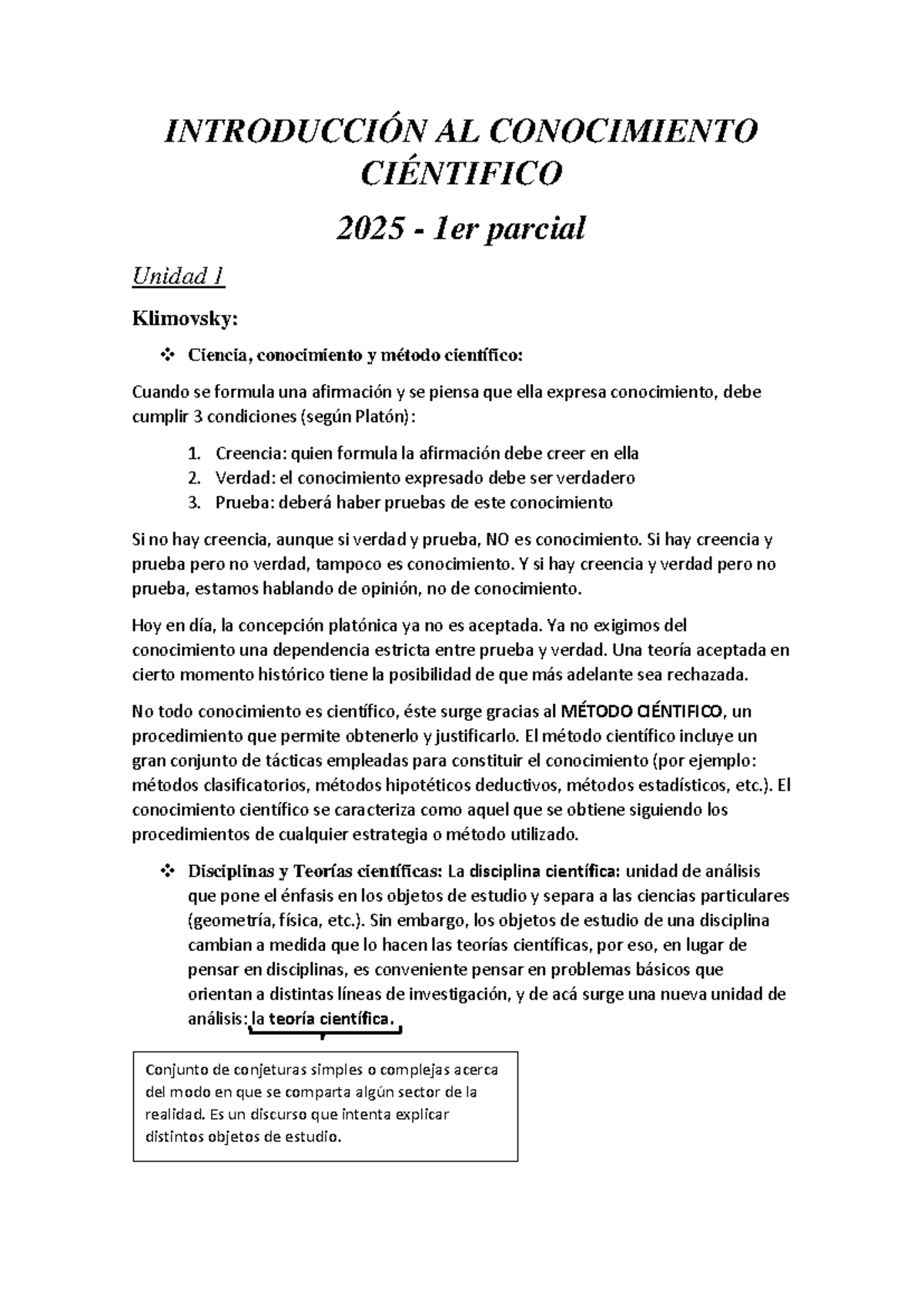 Resumen ICC 2025: Introducción al Conocimiento Científico - 1er Parcial - Document Preview