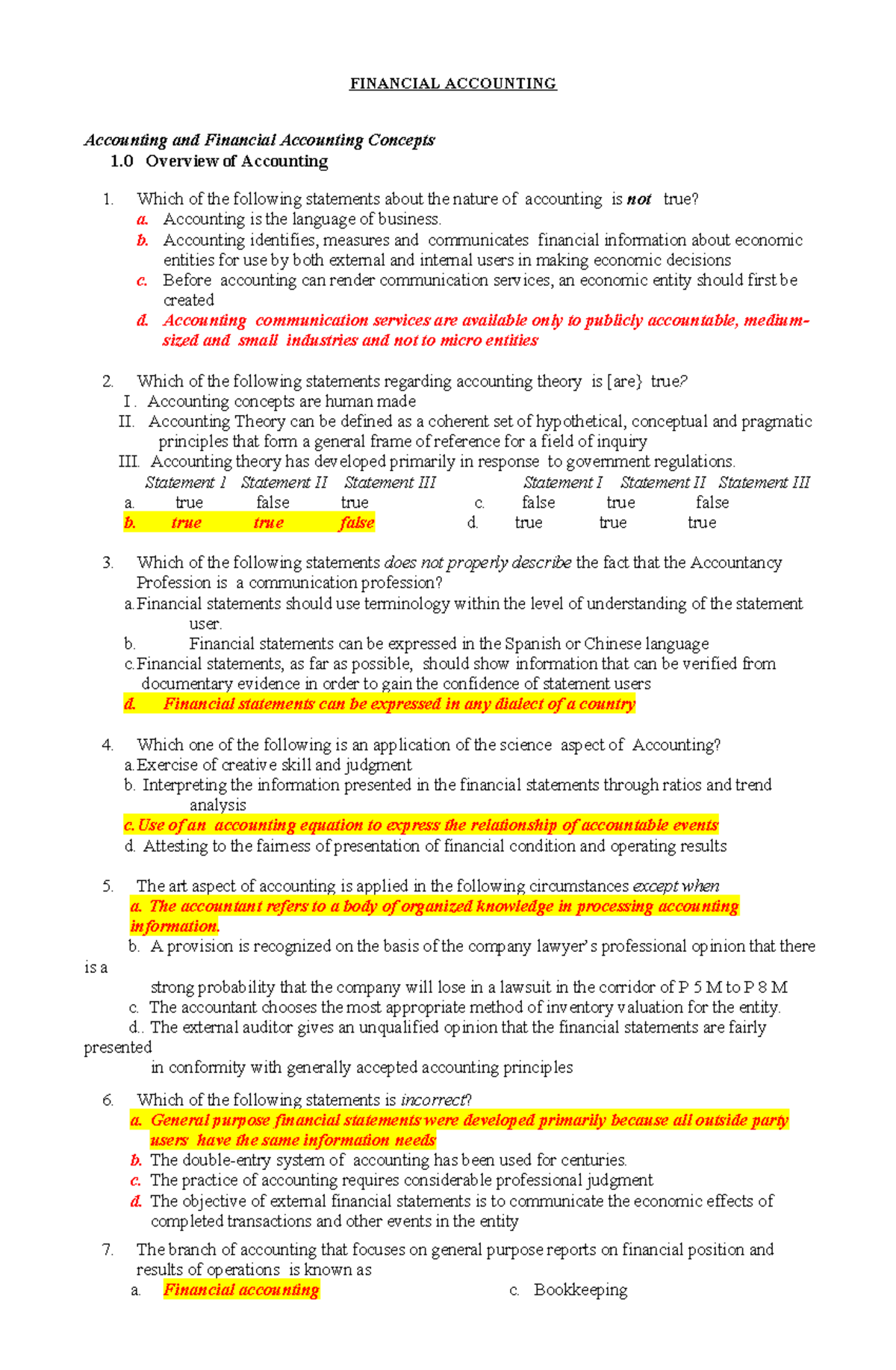 Summary of Financial Accounting Concepts - FINANCIAL ACCOUNTING - Studocu
