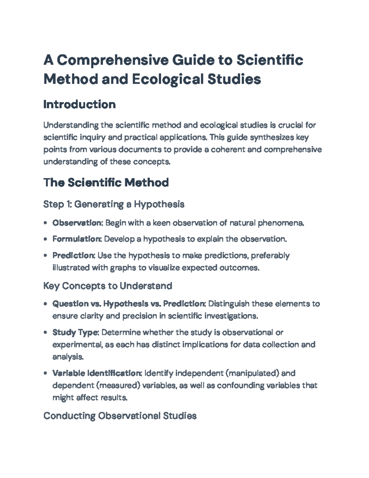 Ecological Studies and the Scientific Method: A Comprehensive Guide - A ...
