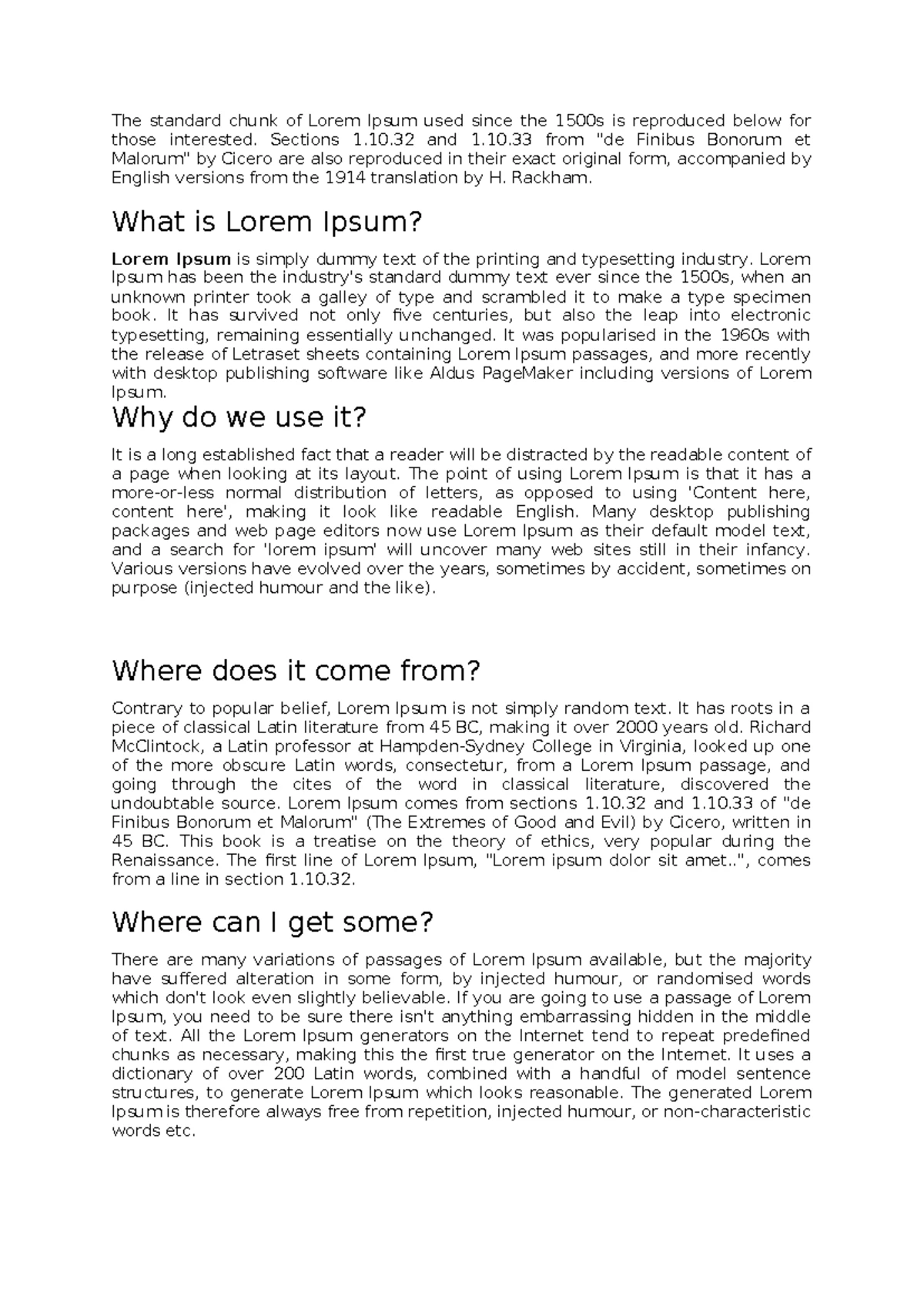 Abstract - Notes on the History and Use of Lorem Ipsum Text - Studocu