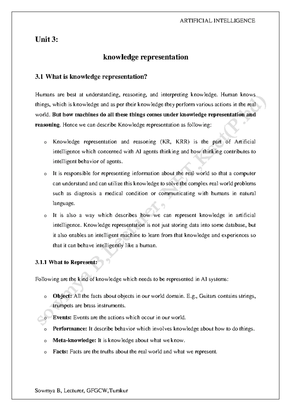 AI 2024 Batch: Unit 1 - Introduction to Artificial Intelligence Notes ...