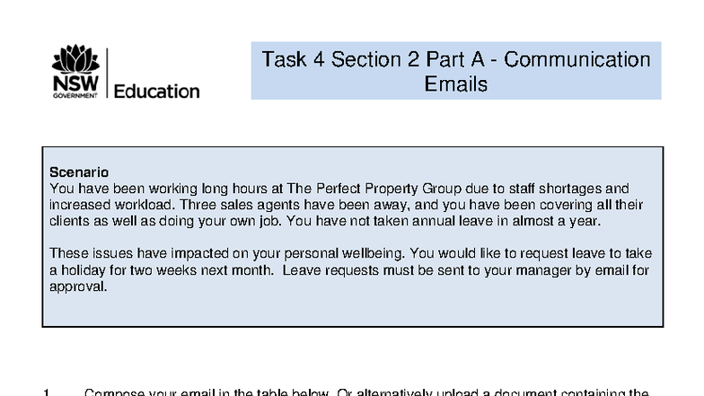 Task 4 Section 2 Part A - Communication Emails - RTO NSW Department of ...