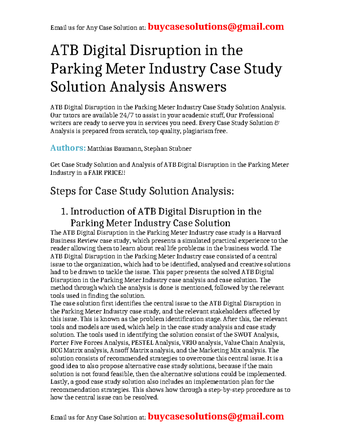 Case Study Solution: ATB Digital Disruption in Parking Meters Analysis ...