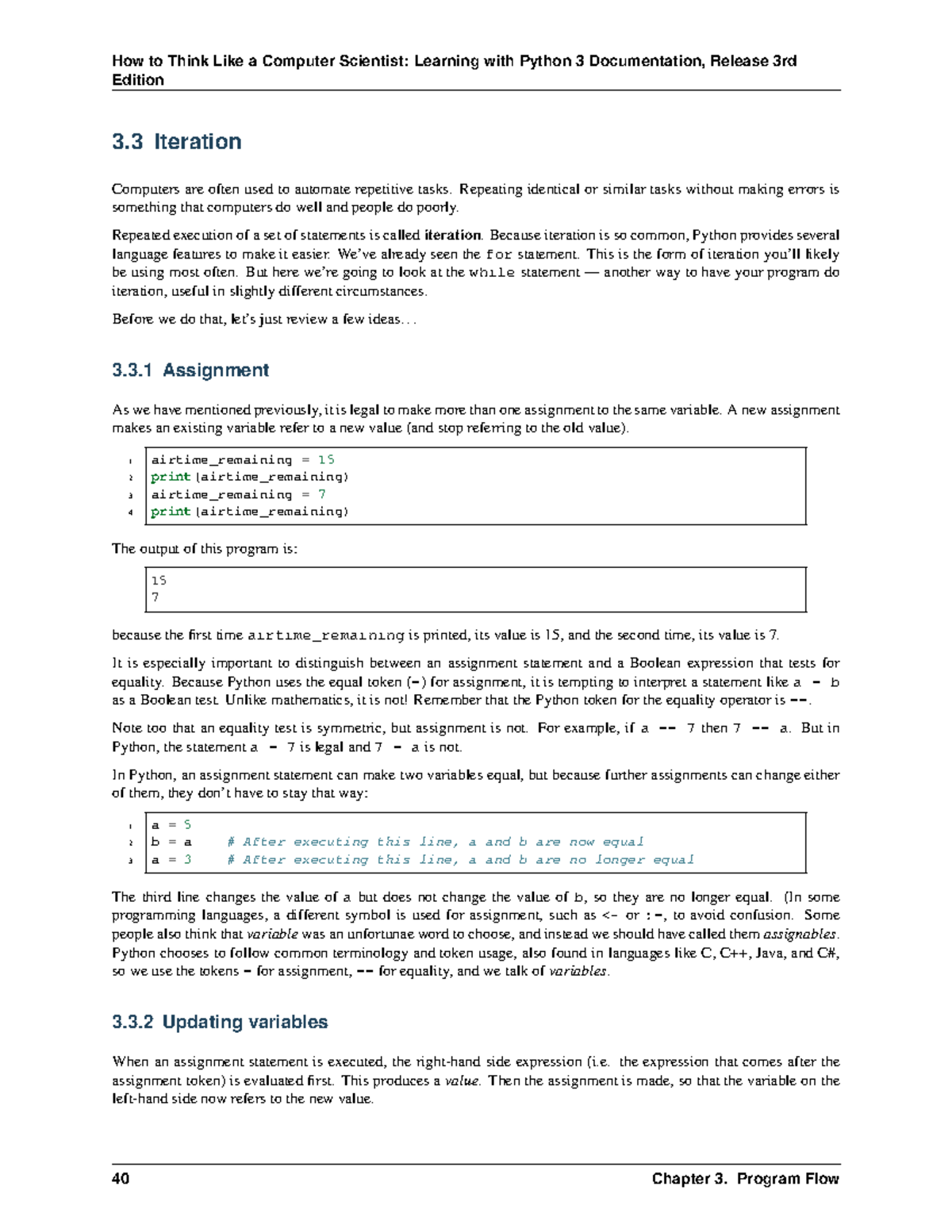 How to Think Like a Computer Scientist: Python 3 Iteration Notes ...