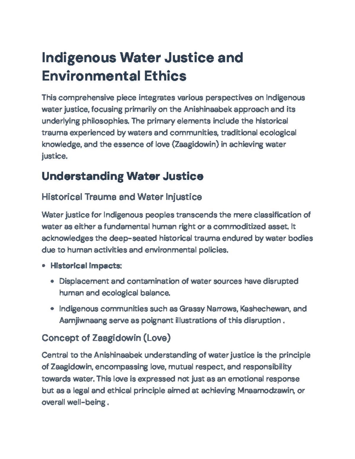 Understanding Indigenous Water Justice: Anishinaabek Perspectives ...