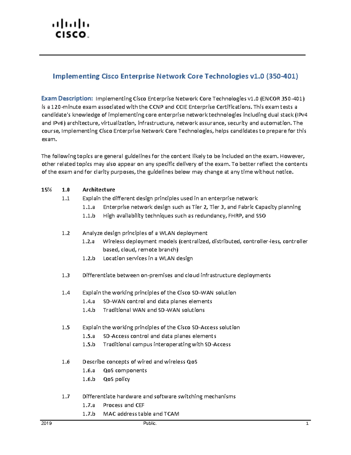 350-401 ENCOR exam notes: Implementing Cisco enterprise network core ...