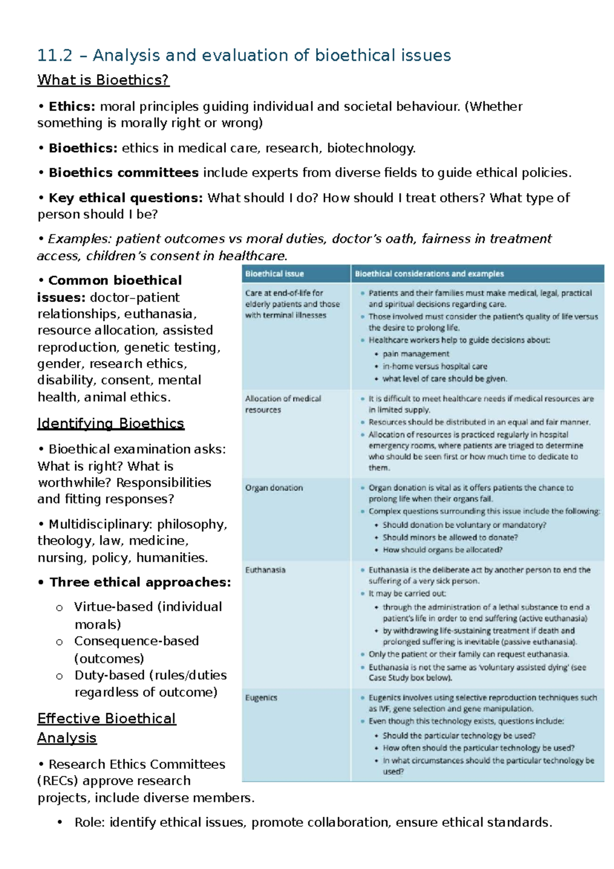 11.2 Bioethical Issues: Analysis and Evaluation - Research Methods ...
