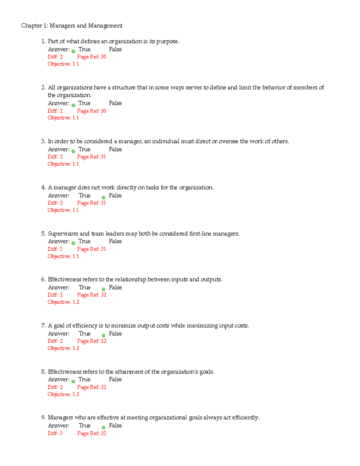 Chapter 1 - Overview of Managers & Management Principles - Studocu