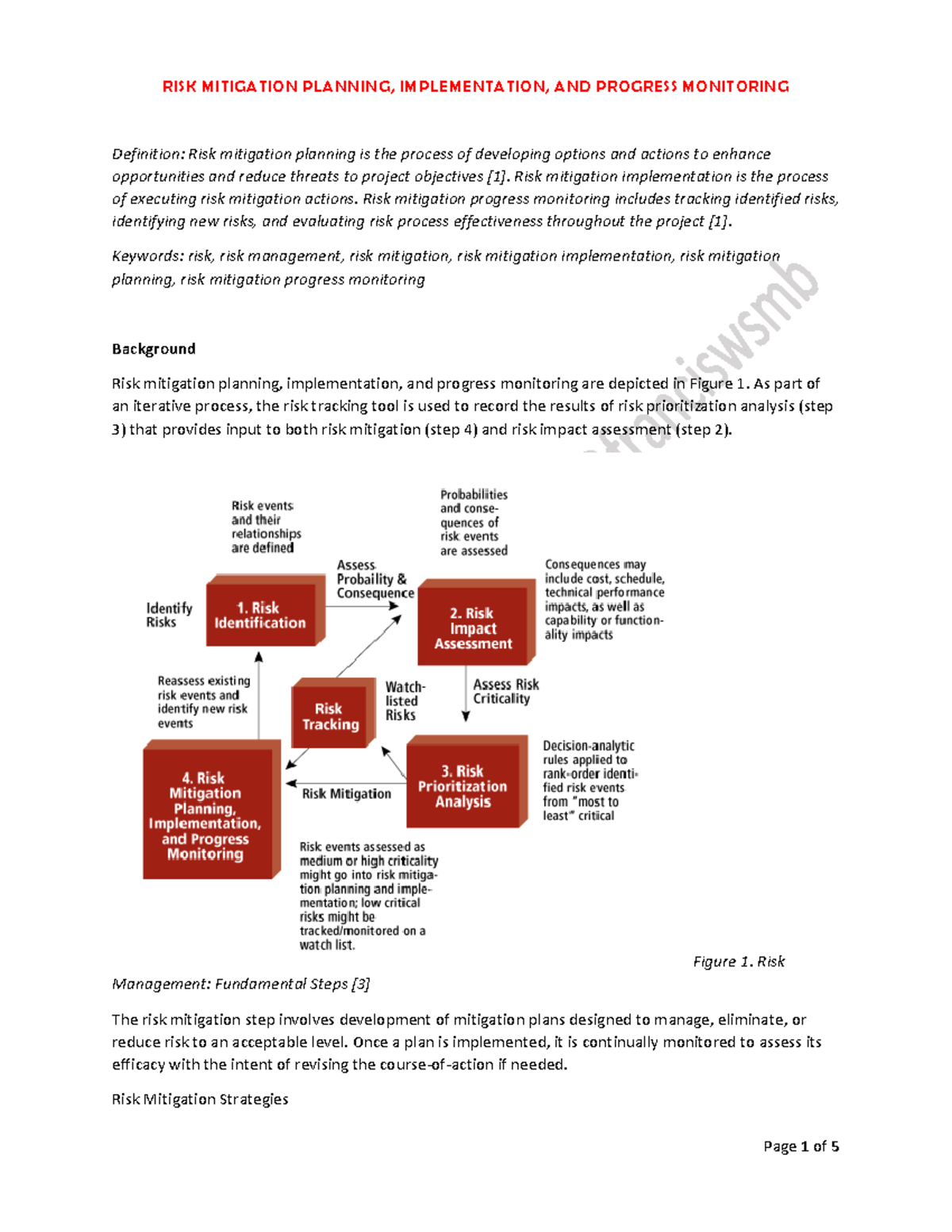 Project RISK Mitigation: Planning, Implementation & Monitoring ...
