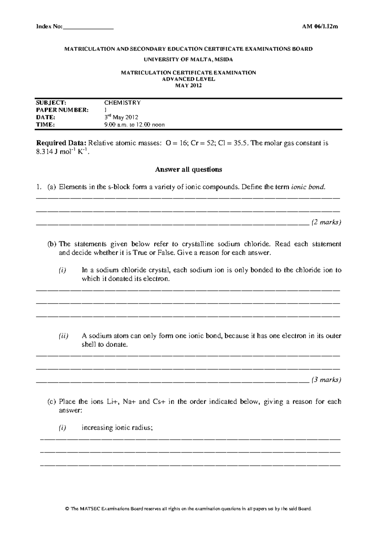 AM2006 20 Chemistry 202012 20 May - Index No:________________ AM 06/I ...
