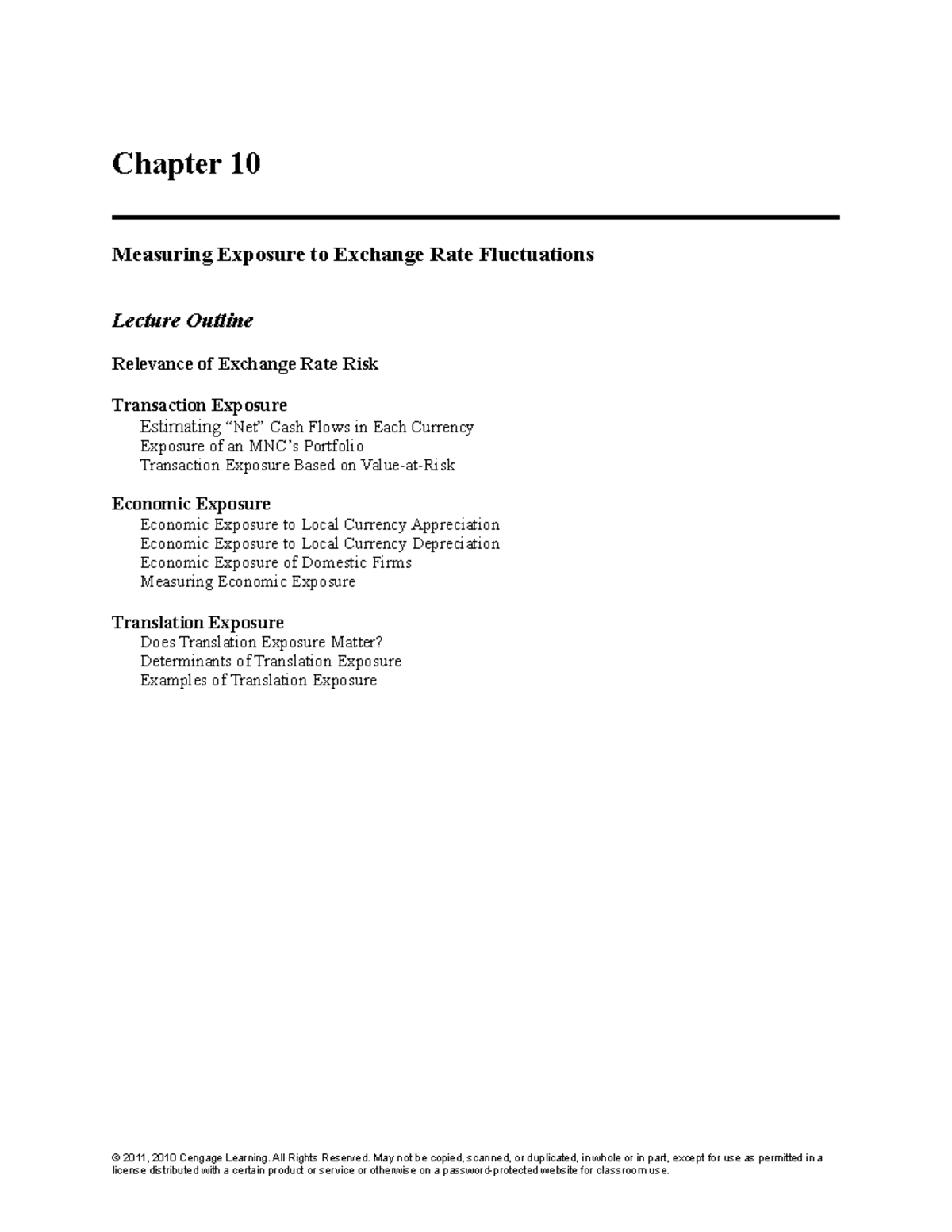 0538482214 IFM10e IM Ch10 - Chapter 10 Measuring Exposure to Exchange ...