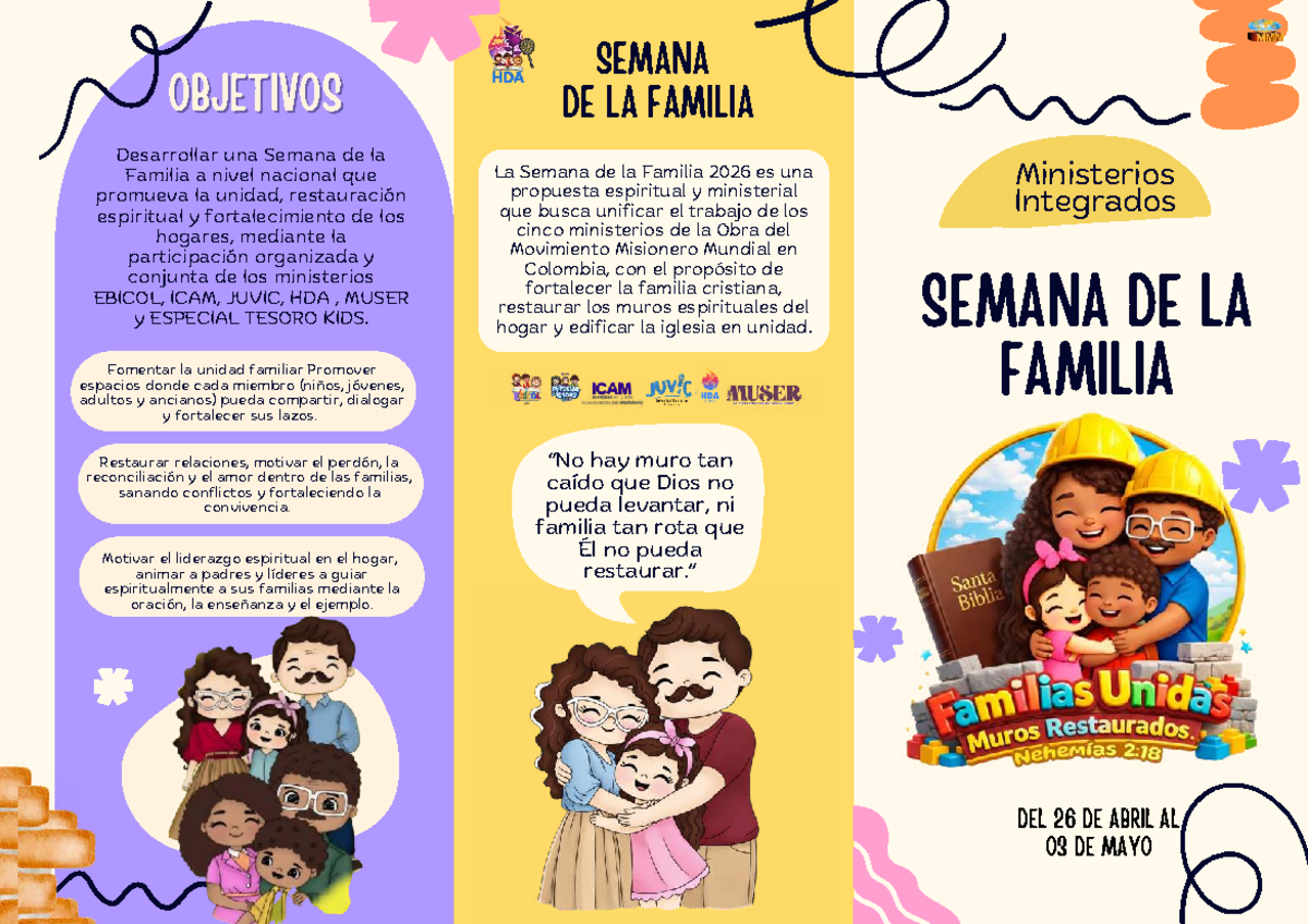 Folleto SEMANA DE LA FAMILIA 2026: Unidad y Restauración Espiritual ...